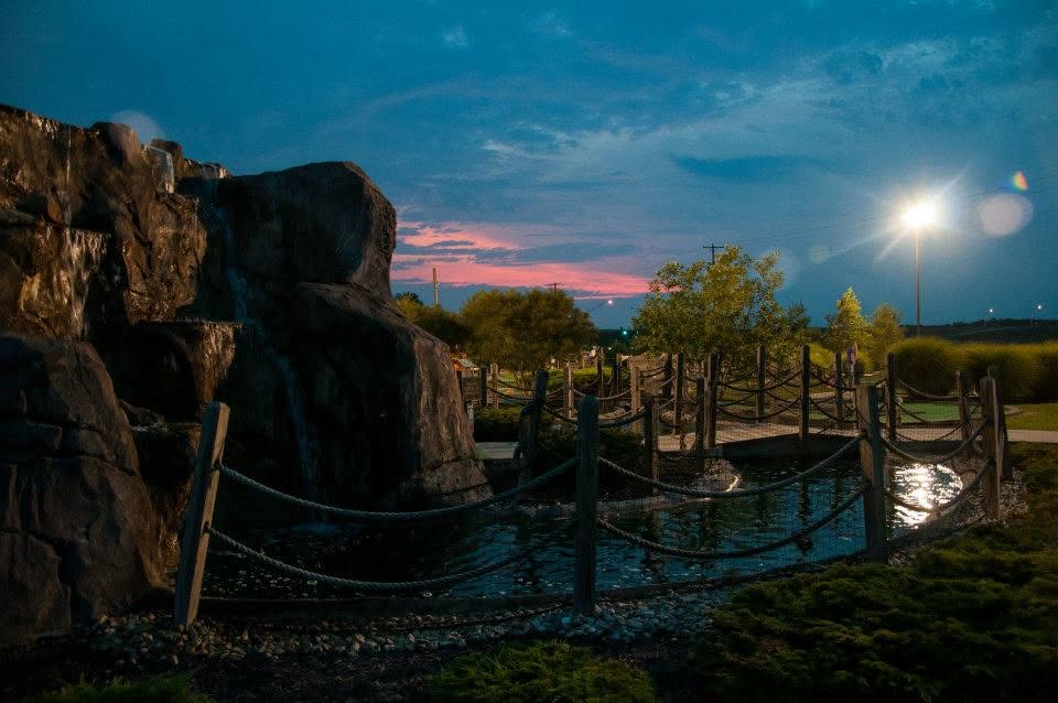 Adventure Cove course at sunset