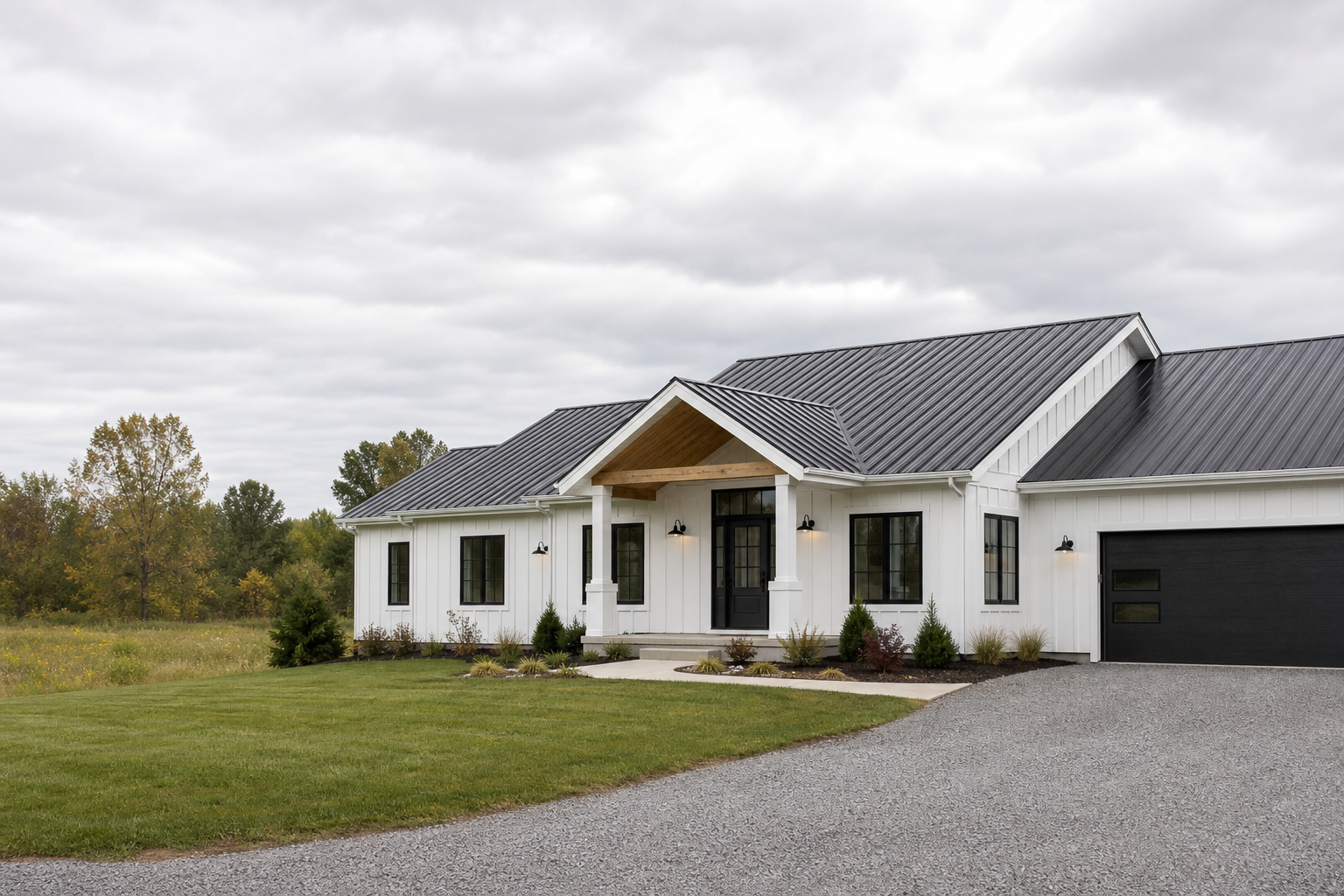 Finished exterior and metal roof project by Northline Exterior Concept