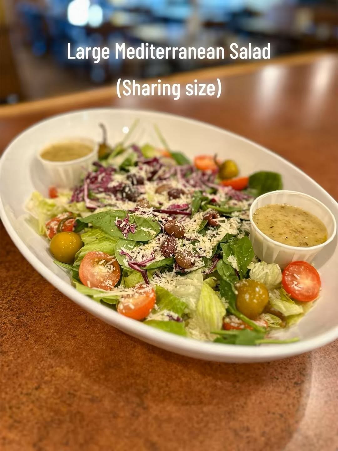 Large Mediterranean salad from The Mediterranean Restaurant and Cafe