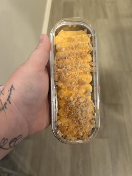 A golden crumb dessert tin